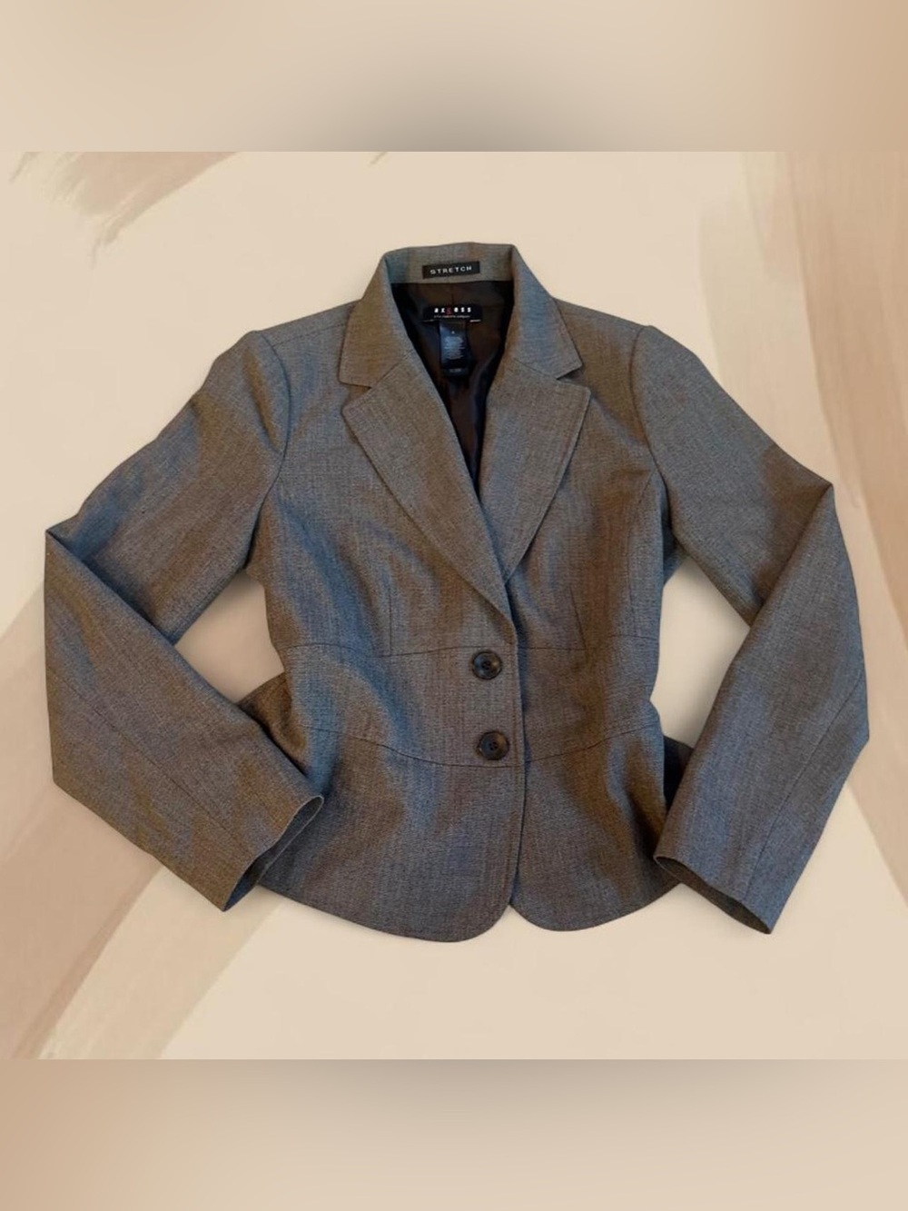 Axcess Women's Gray Tailored Two-Button Blazer & pants set